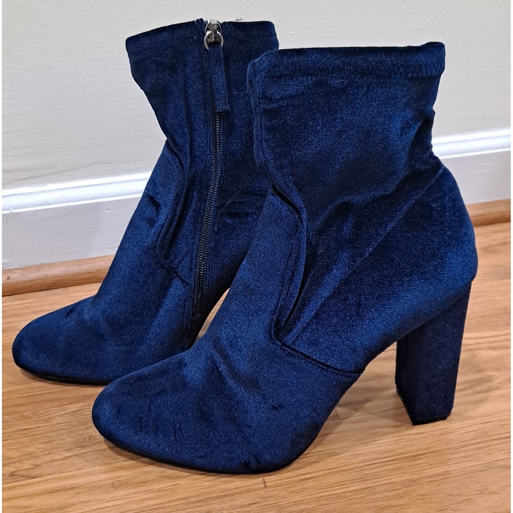 Tronchetto Donna Velvet STEVE MADDEN Blue Boot Woman Size 9.5